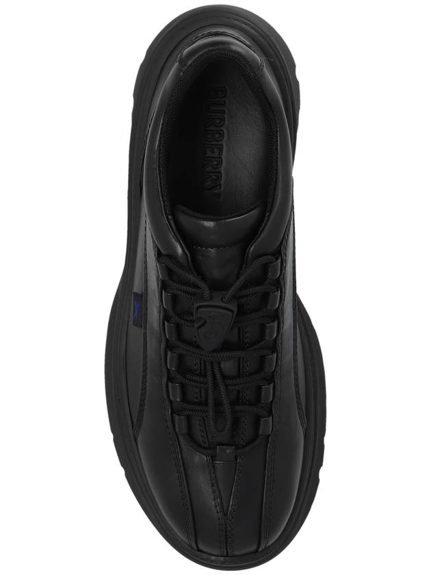 Scoot Leather Low Top Sneakers Black - BURBERRY - BALAAN 7