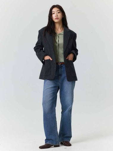 Sage straight denim pants - CLAIR DE SAGE - BALAAN 1