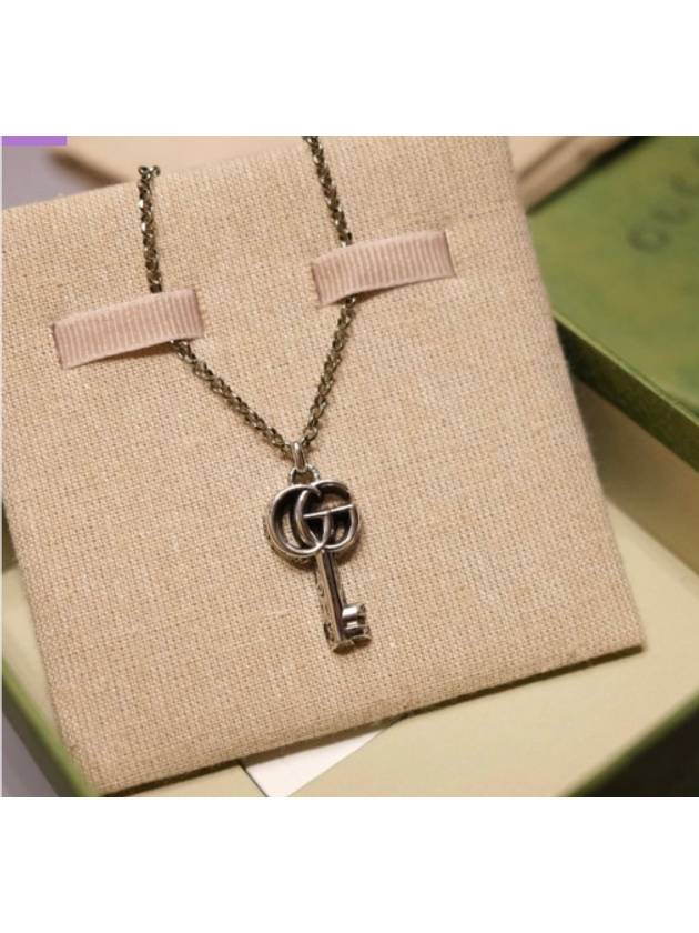 Double G Key Necklace YBB627757001 Silver - GUCCI - BALAAN 4