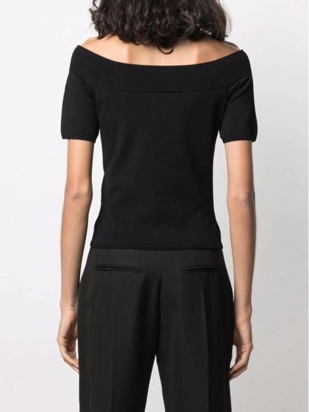 Off Shoulder Short Sleeve T-Shirt Black - ALEXANDER MCQUEEN - BALAAN 7