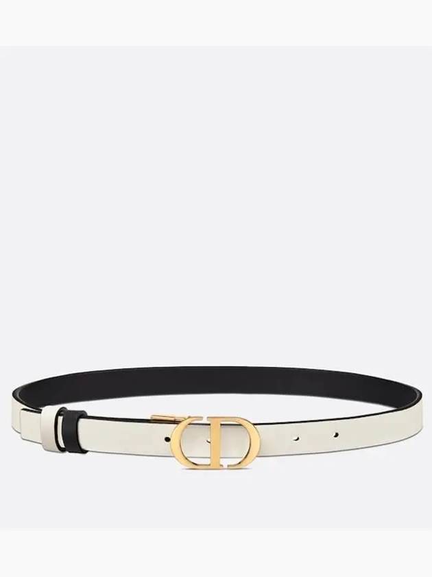 30 Montaigne Reversible Leather Belt Black White - DIOR - BALAAN.