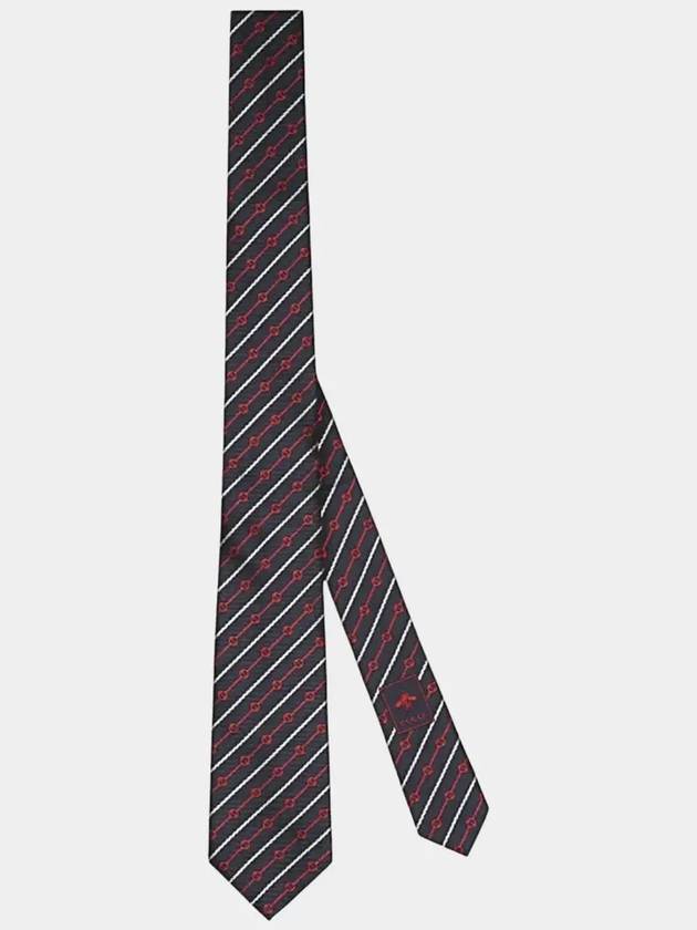 Round Interlocking G Rope Silk Tie Navy Blue - GUCCI - BALAAN 7