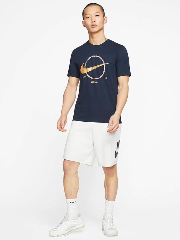 Sportswear Preheat Swoosh Short Sleeve T-Shirt Navy - NIKE - BALAAN 5