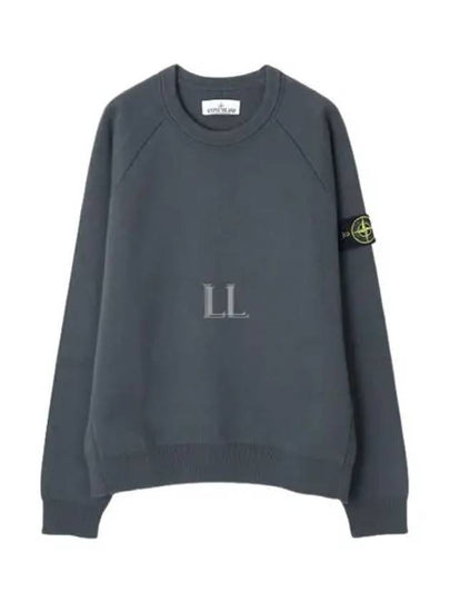 Men's Wappen Patch Crew Neck Knit Top Grey - STONE ISLAND - BALAAN 2