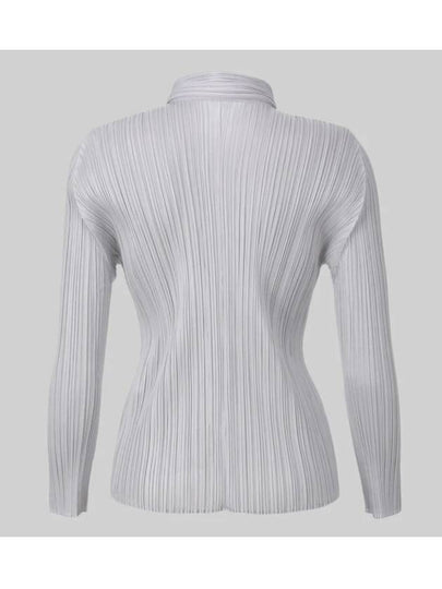 Pleated Please Basic Long Sleeve Shirt JJ105 Light Gray Basics 4 - ISSEY MIYAKE - BALAAN 2