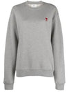 Small Heart Logo Sweatshirt Grey - AMI - BALAAN 2