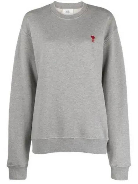 Small Heart Logo Sweatshirt Grey - AMI - BALAAN 2