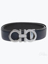 Reversible Adjustable Gancini Belt Black - SALVATORE FERRAGAMO - BALAAN 2