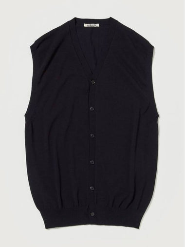 Super hard twist wool knit V neck vest - AURALEE - BALAAN 1