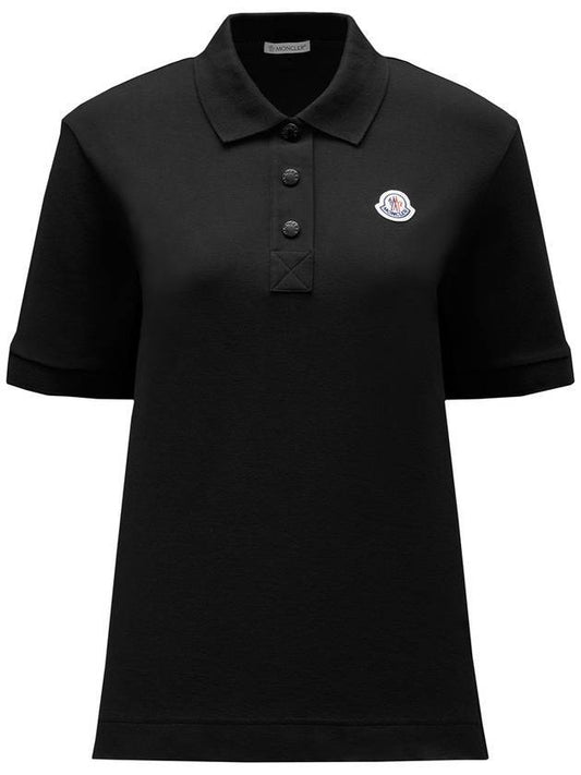 logo patch short sleeve PK shirt black - MONCLER - BALAAN 1