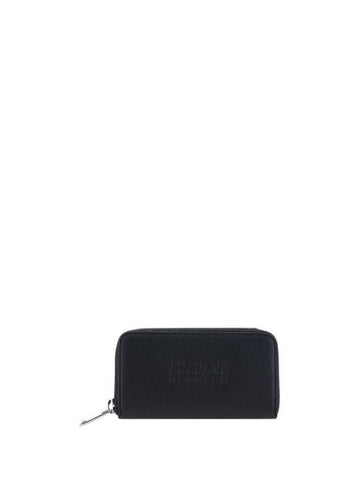 Embossed Numeric Logo Zip Around Long Wallet Black - MAISON MARGIELA - BALAAN 1