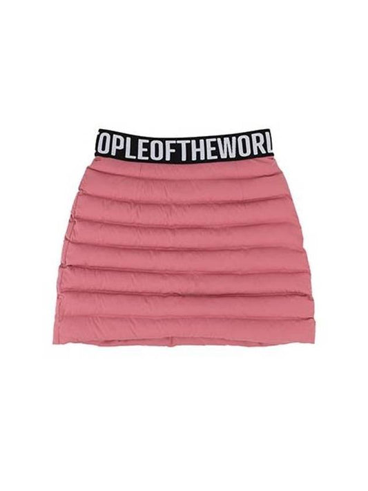 Quilted Padded Mini A-Line Skirt Pink - PEOPLE OF THE WORLD - BALAAN 1