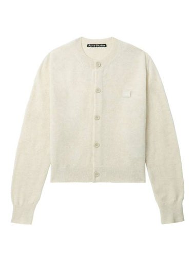 Face Logo Wool Cardigan Oatmeal Women s - ACNE STUDIOS - BALAAN 1