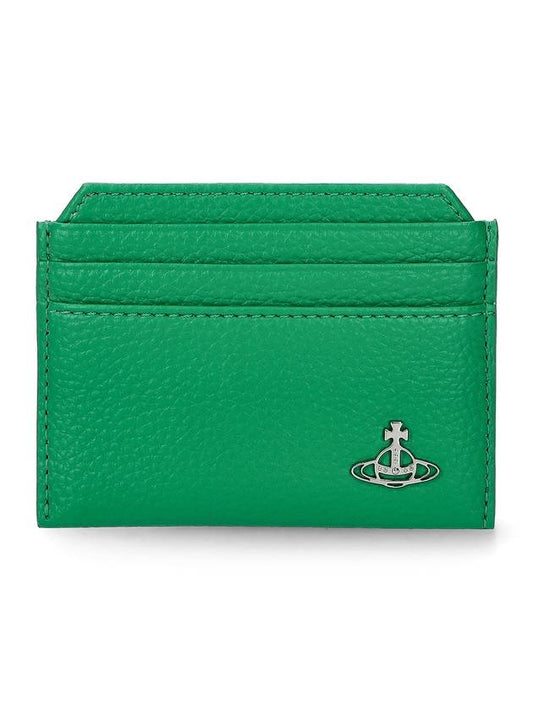 Lee Vegan Slim Logo Polyurethane Card Wallet Green - VIVIENNE WESTWOOD - BALAAN 1