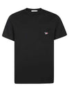 Tricolor Fox Patch Classic Pocket Short Sleeve T-Shirt Black - MAISON KITSUNE - BALAAN 3