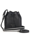 Logo Flo Leather Bucket Bag Black - PRADA - BALAAN 2