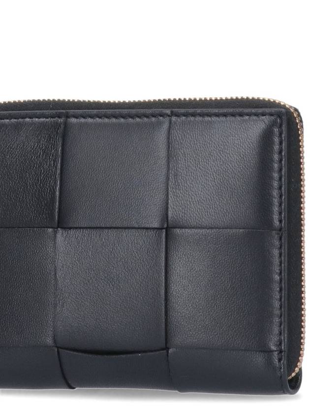 Intrecciato Zip Around Half Wallet Black - BOTTEGA VENETA - BALAAN 6