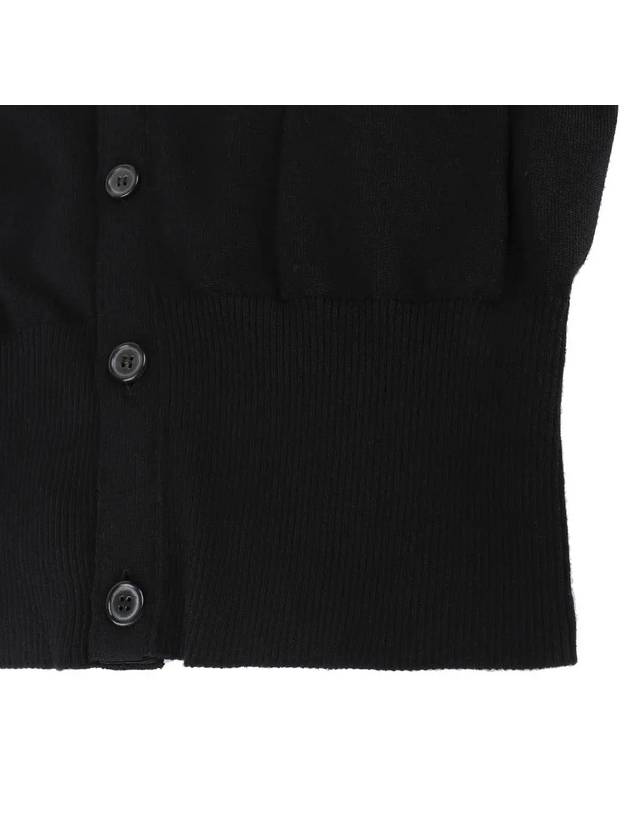 Men's 4 Bar Mr. Tom Icon Intarsia Bag Classic Merino Wool Cardigan Black - THOM BROWNE - BALAAN 6