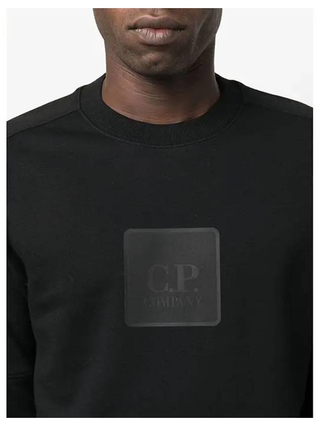 Square Logo Patch Sweatshirt Black - CP COMPANY - BALAAN 7