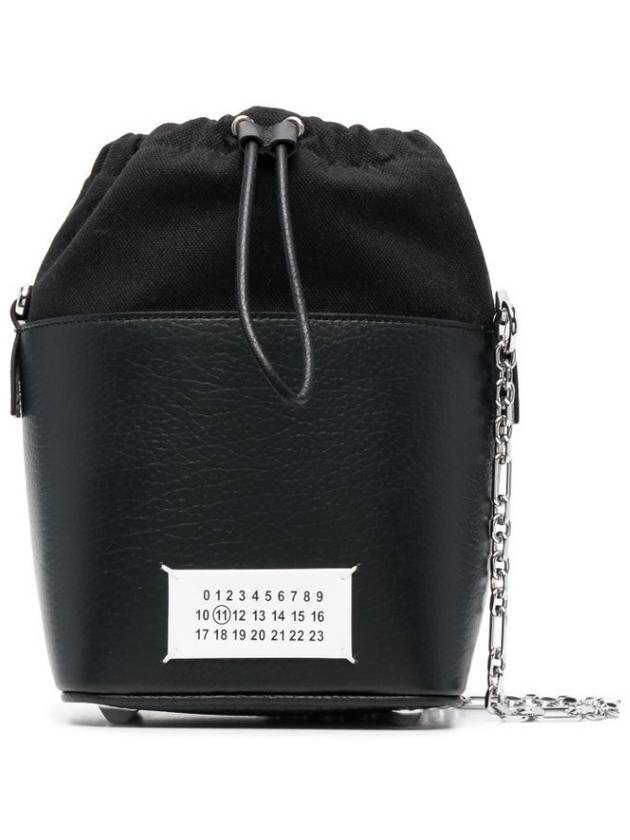 5AC Number Logo Texture Leather Bucket Bag Black - MAISON MARGIELA - BALAAN 4