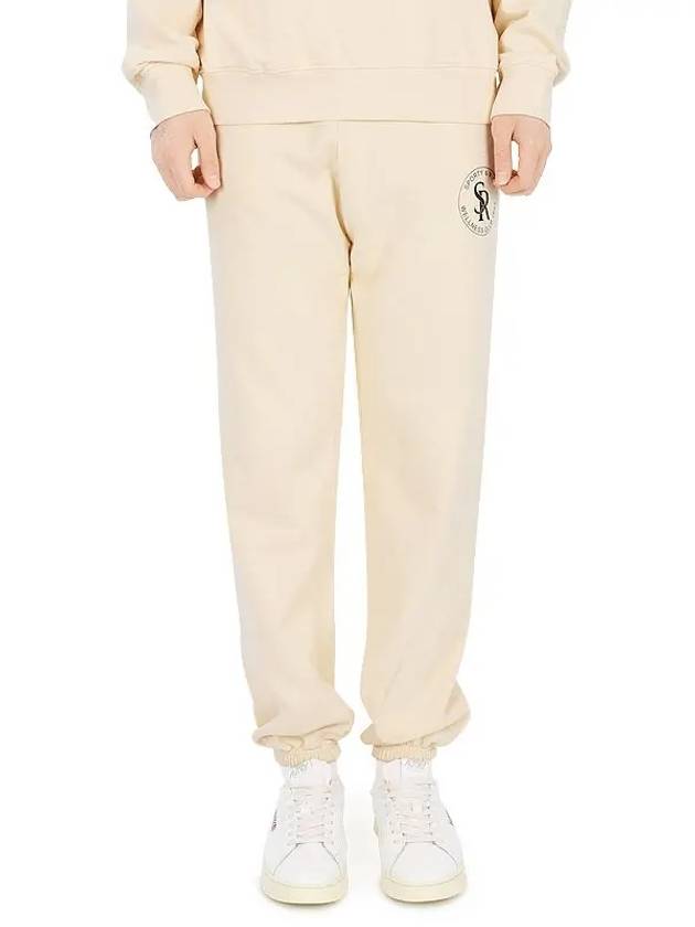 Suede Jogger Pants Cream Black SR SWEATPANT CREAM BLACK - SPORTY & RICH - BALAAN 2