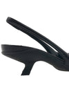 Women's Logo Leather Slingback Heel Black - PRADA - BALAAN.