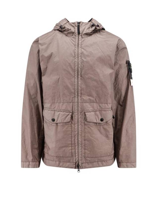 Membrana 3L TC Hooded Jacket Brown - STONE ISLAND - BALAAN 1