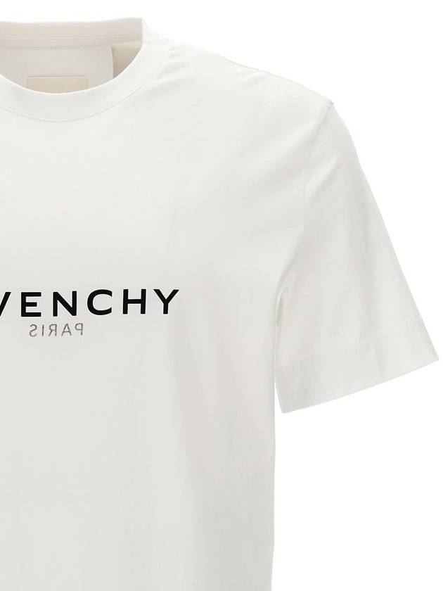 Men's Reverse Logo Round Slim Short Sleeve T-Shirt White - GIVENCHY - BALAAN 4