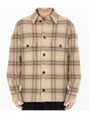 Kervon Check Wool Shirt Jacket Camel - ISABEL MARANT - BALAAN 1