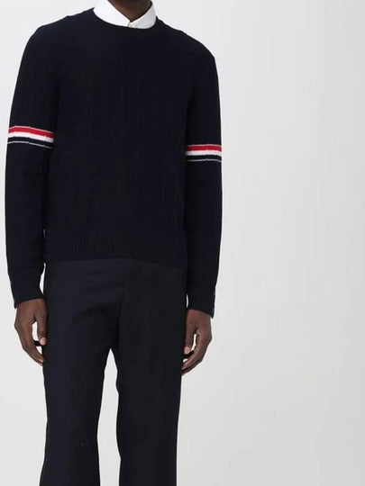 Wool Relaxed Pullover Knit Top Navy - THOM BROWNE - BALAAN 2