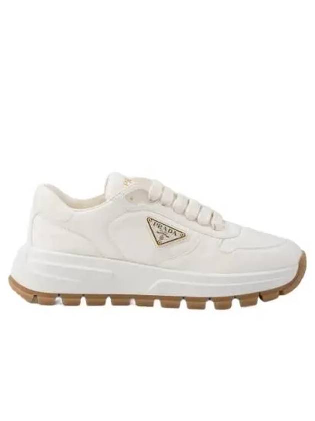 Triangle Logo Low Top Sneakers Ivory - PRADA - BALAAN 3