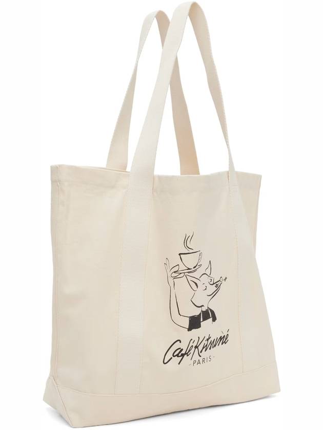 24SS Cafe Kitsune Fox Logo Eco Bag Tote Bag - MAISON KITSUNE - BALAAN 5