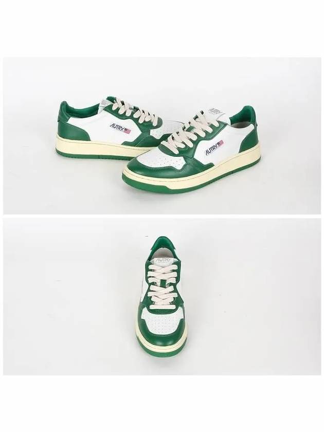 Men's Medalist Leather Low Top Sneakers Green - AUTRY - BALAAN 3