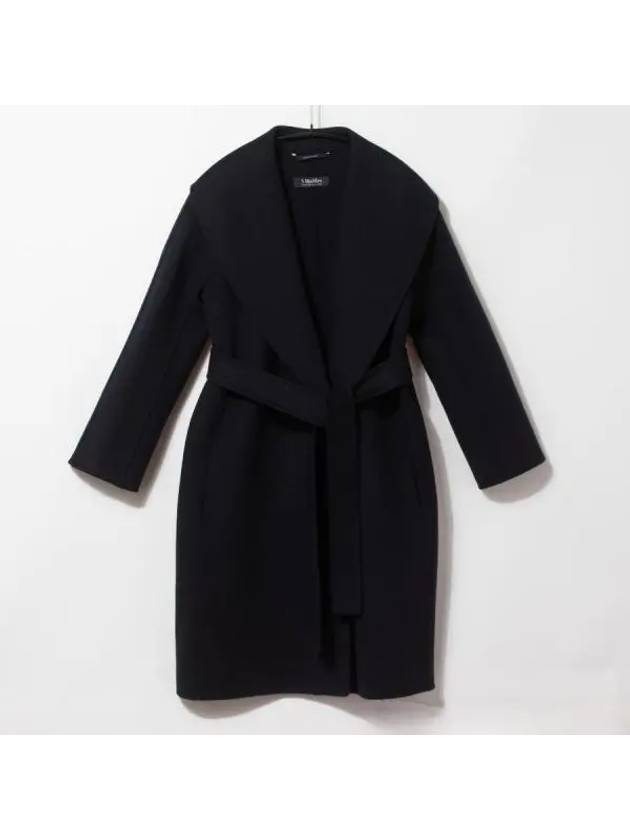 Messi Virgin Wool Single Coat Navy - MAX MARA - BALAAN 2