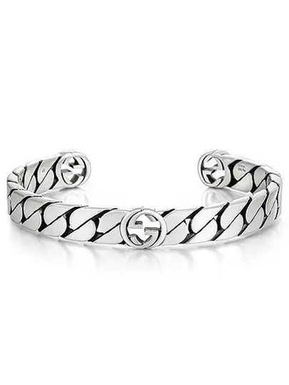 Interlocking G Wide Cuff Bracelet Silver - GUCCI - BALAAN 2