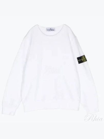 Kids Garment Dyed Logo Wappen Patch Sweatshirt White - STONE ISLAND - BALAAN 2