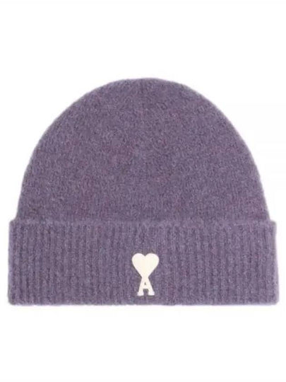 Logo Patch Knit Beanie Lilac - AMI - BALAAN 2