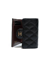 Classic Gold Hardware Small Grained Shiny Flap Half Wallet Black - CHANEL - BALAAN 5