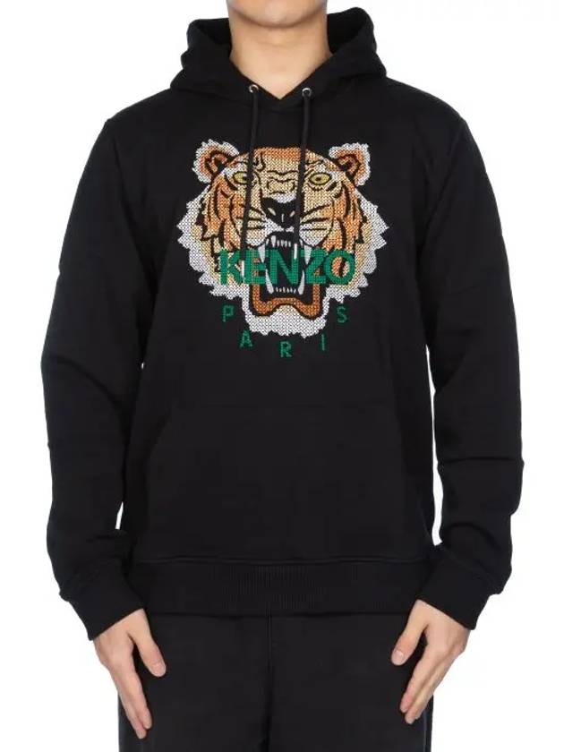 Tiger Cross Stitch Hood Black 5SW341 4XD 99 - KENZO - BALAAN 4