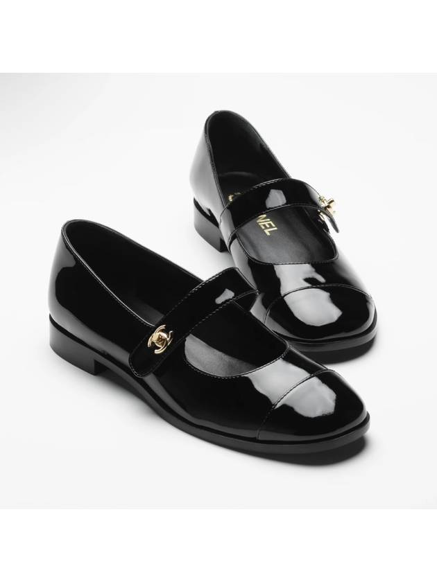 CC Logo Mary Jane Patent Shoes Flat Pumps Loafers G45280 - CHANEL - BALAAN 3