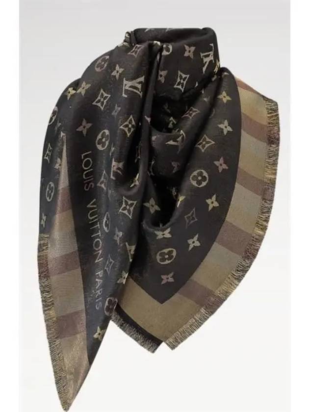 So Shine Monogram Silk Scarf Brown - LOUIS VUITTON - BALAAN 4