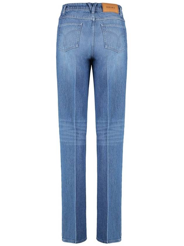 Women's Boyfriend Cotton Straight Jeans Blue - VERSACE - BALAAN 3