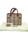 Women s Burberry 8025274 Vintage Check Brown Leather Title Small Tote Bag gt Gangbuk used luxury goods - BURBERRY - BALAAN 3