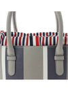 Women's Stripe Pebble Grain Bucket Bag Medium Grey - THOM BROWNE - BALAAN 9