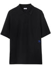 Equestrian Knight Cotton Polo Shirt Black - BURBERRY - BALAAN 1