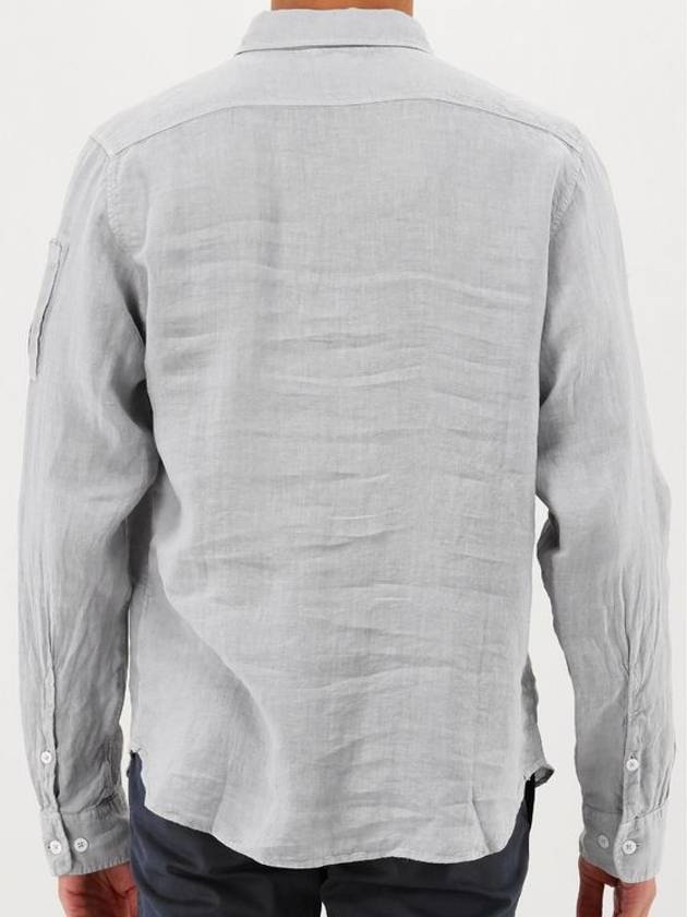 Linen Pocket Long Sleeve Shirt Grey - CP COMPANY - BALAAN 3