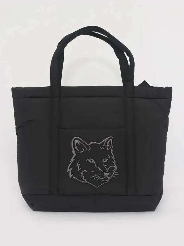 Fox Head Medium Puffer Tote Bag Black - MAISON KITSUNE - BALAAN 4