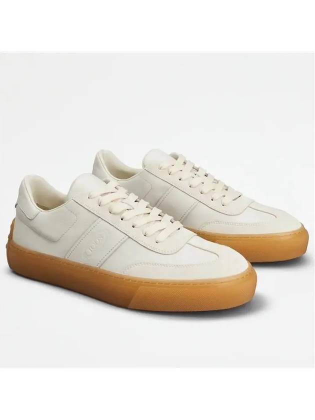 Round Toe Leather Low Top Sneakers White - TOD'S - BALAAN 2