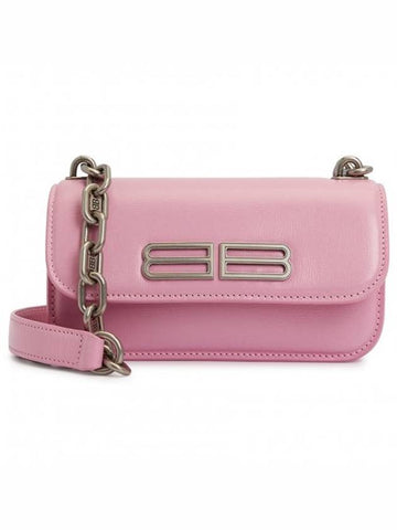 Gossip BB Logo Chain XS Cross Bag Pink - BALENCIAGA - BALAAN.