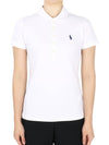 Polo Women s Slim Fit Cotton PK Short Sleeve White 211870245 001 - RALPH LAUREN - BALAAN 1